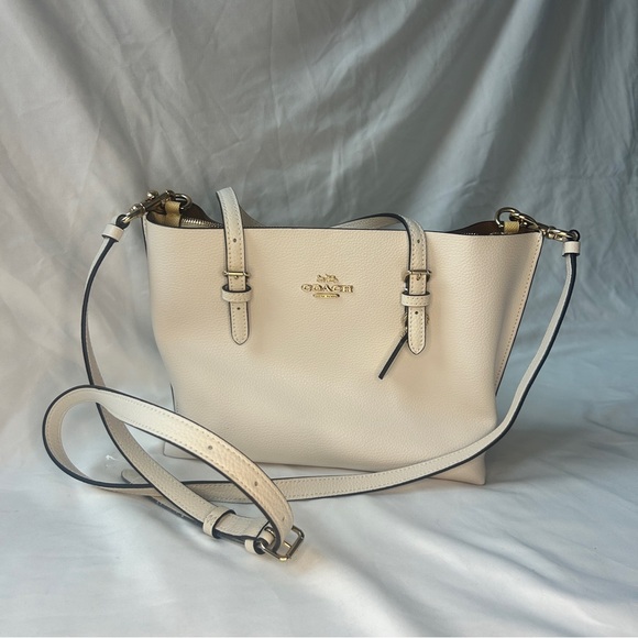 Coach Handbags - Coach Mollie tote bag 25 chalk light saddle pebbled leather c4084